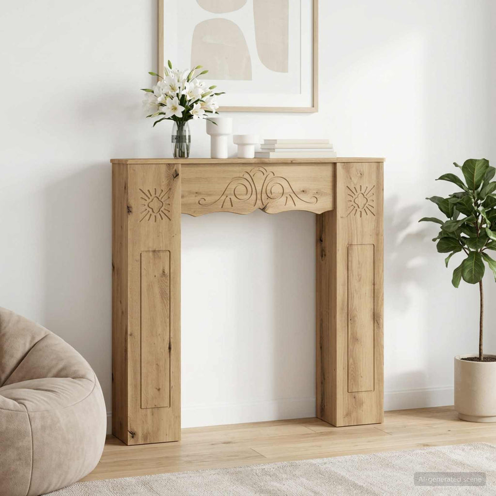 vidaXL Obudowa kominka Dąb artisan 102 x 20 x 102 cm