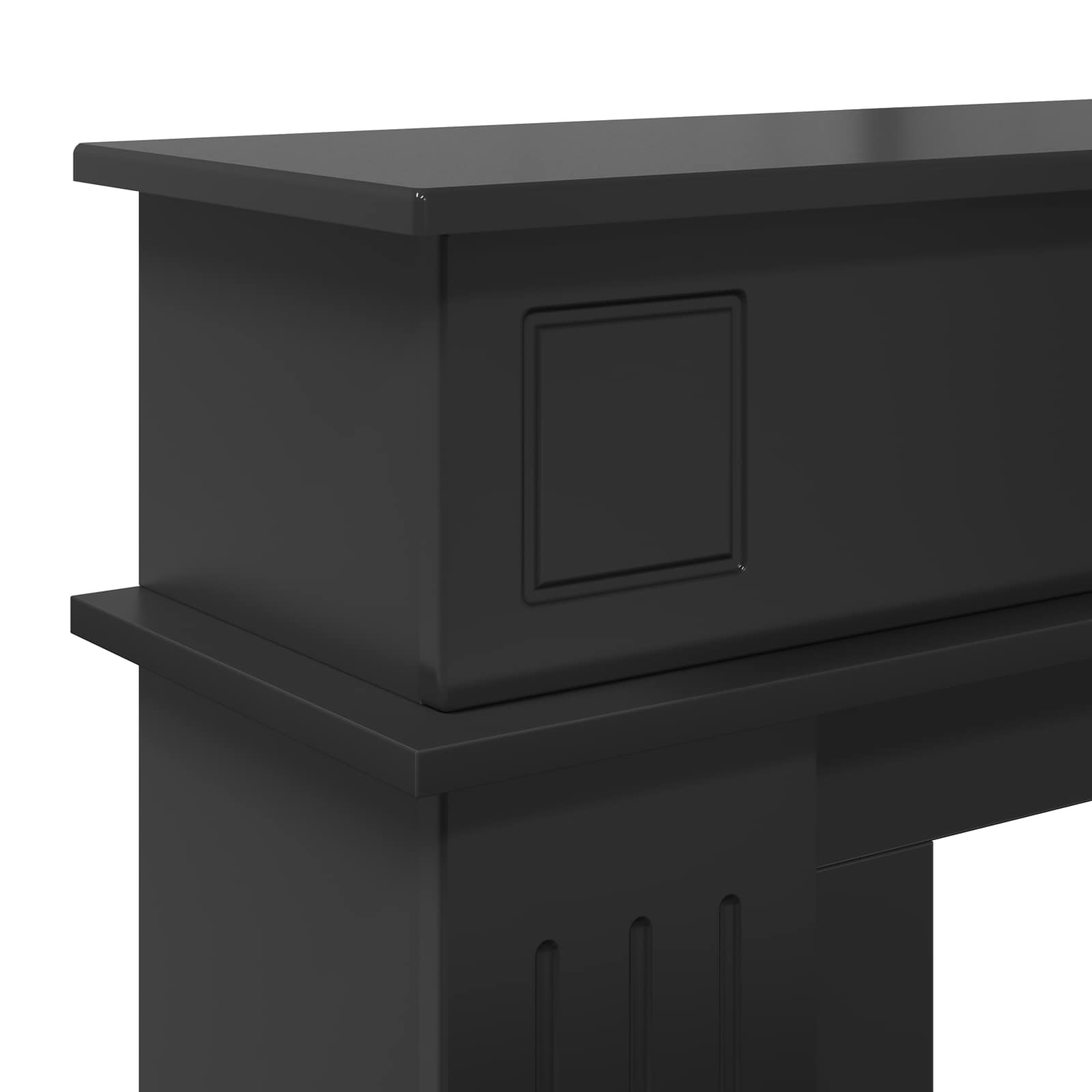 vidaXL Obudowa kominka Czarny 102 x 26 x 100 cm Drewno inżynieryjne