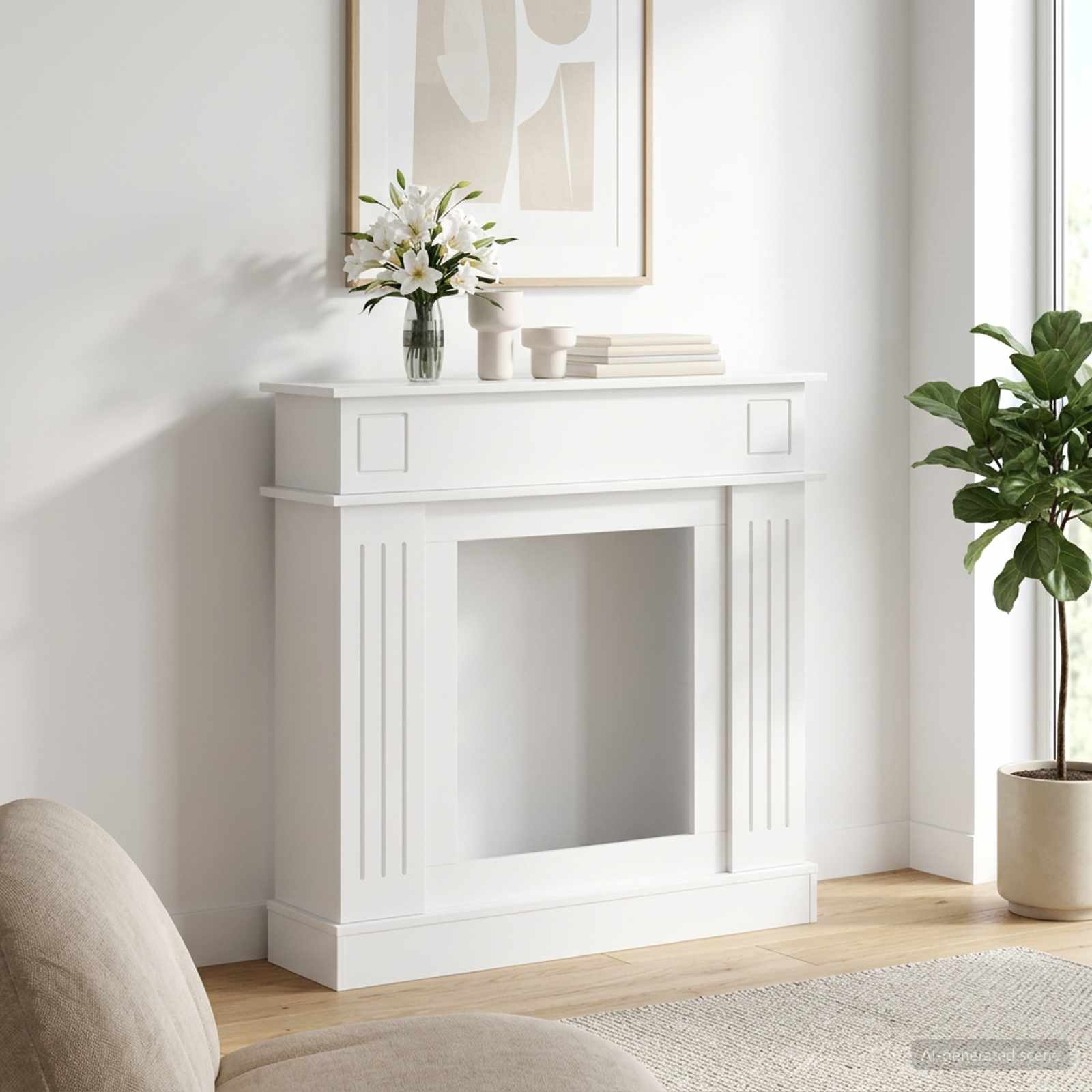 vidaXL Obudowa kominka Błyszcząca biel 102 x 26 x 100 cm
