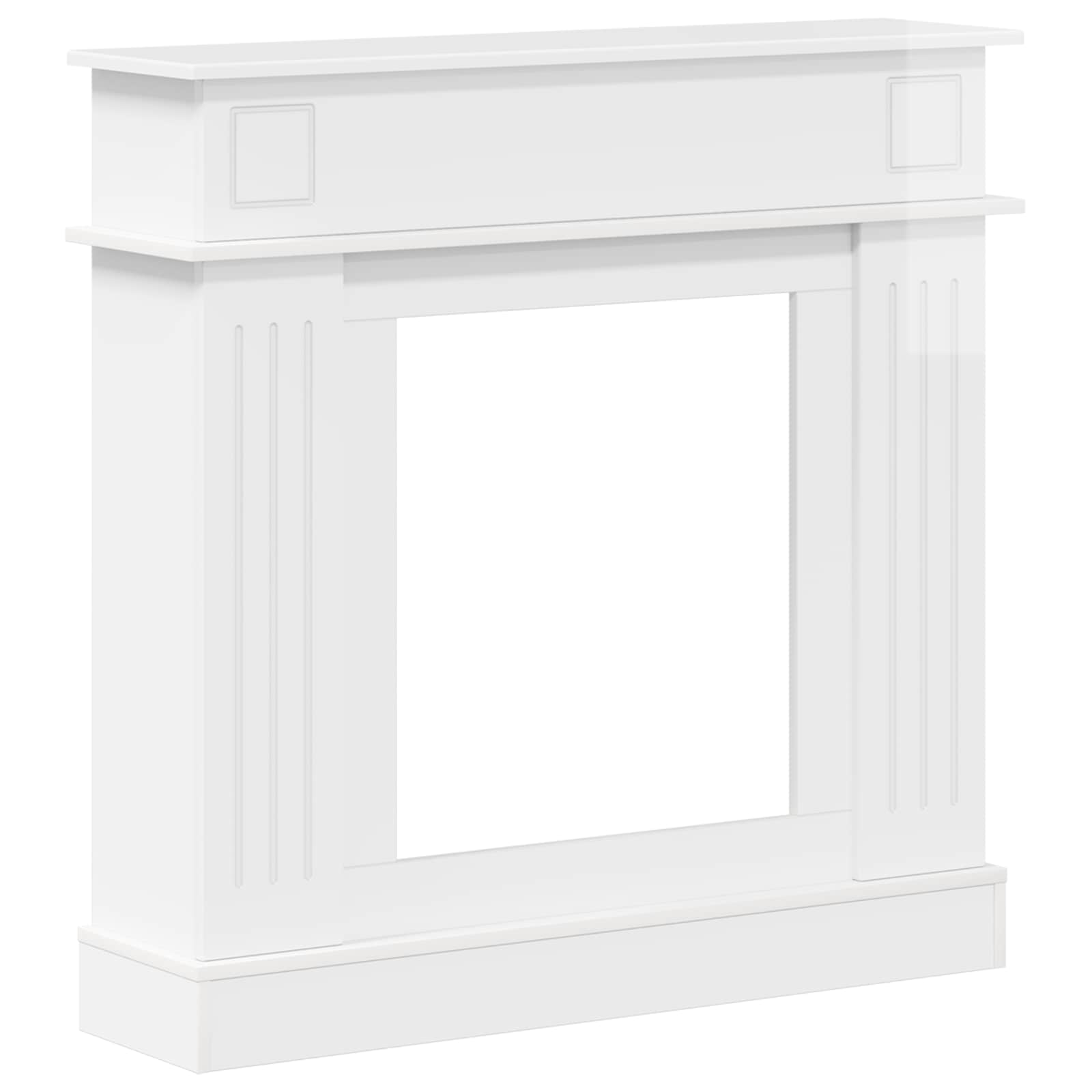 vidaXL Obudowa kominka Błyszcząca biel 102 x 26 x 100 cm