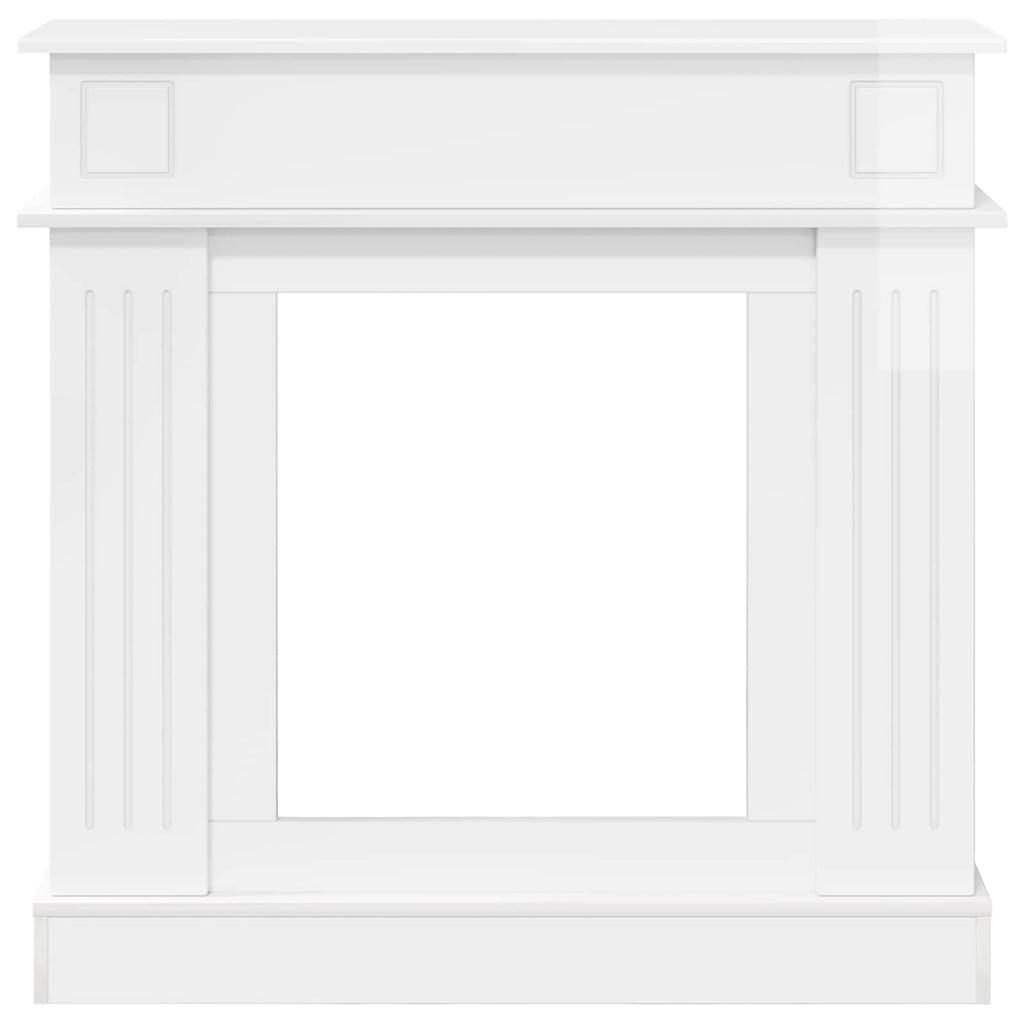 vidaXL Obudowa kominka Błyszcząca biel 102 x 26 x 100 cm