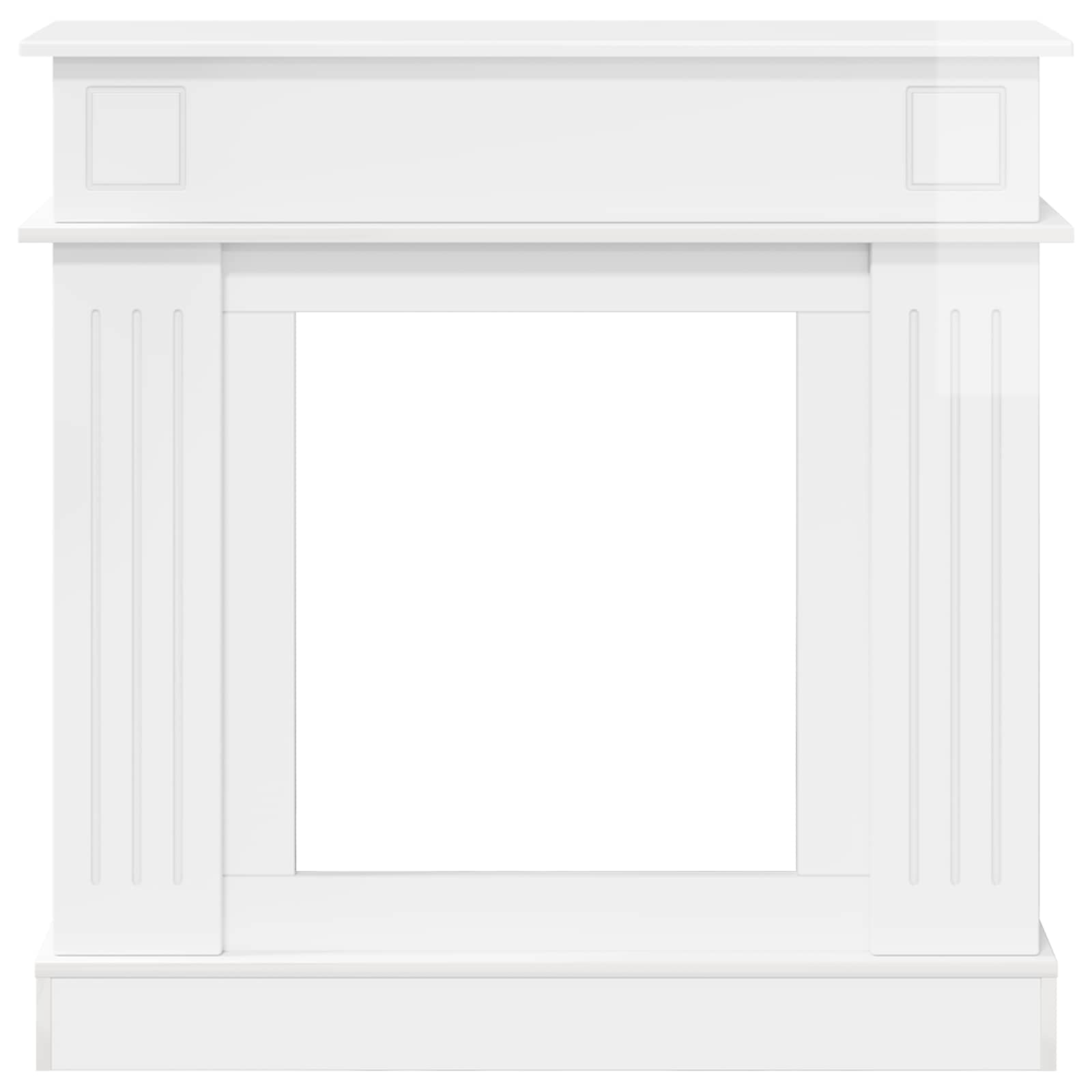 vidaXL Obudowa kominka Błyszcząca biel 102 x 26 x 100 cm