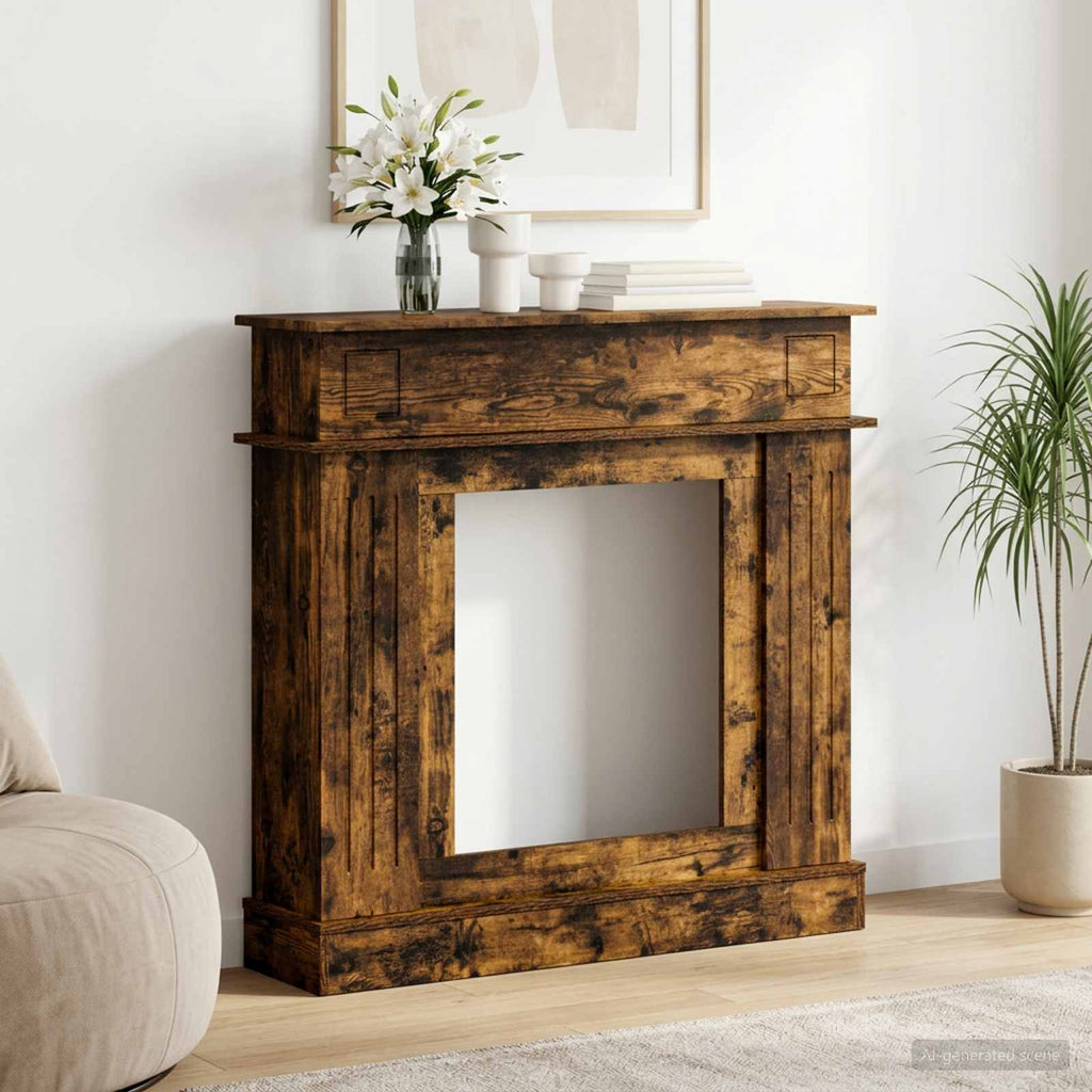 vidaXL Obudowa kominka Dąb wędzony 102 x 26 x 100 cm