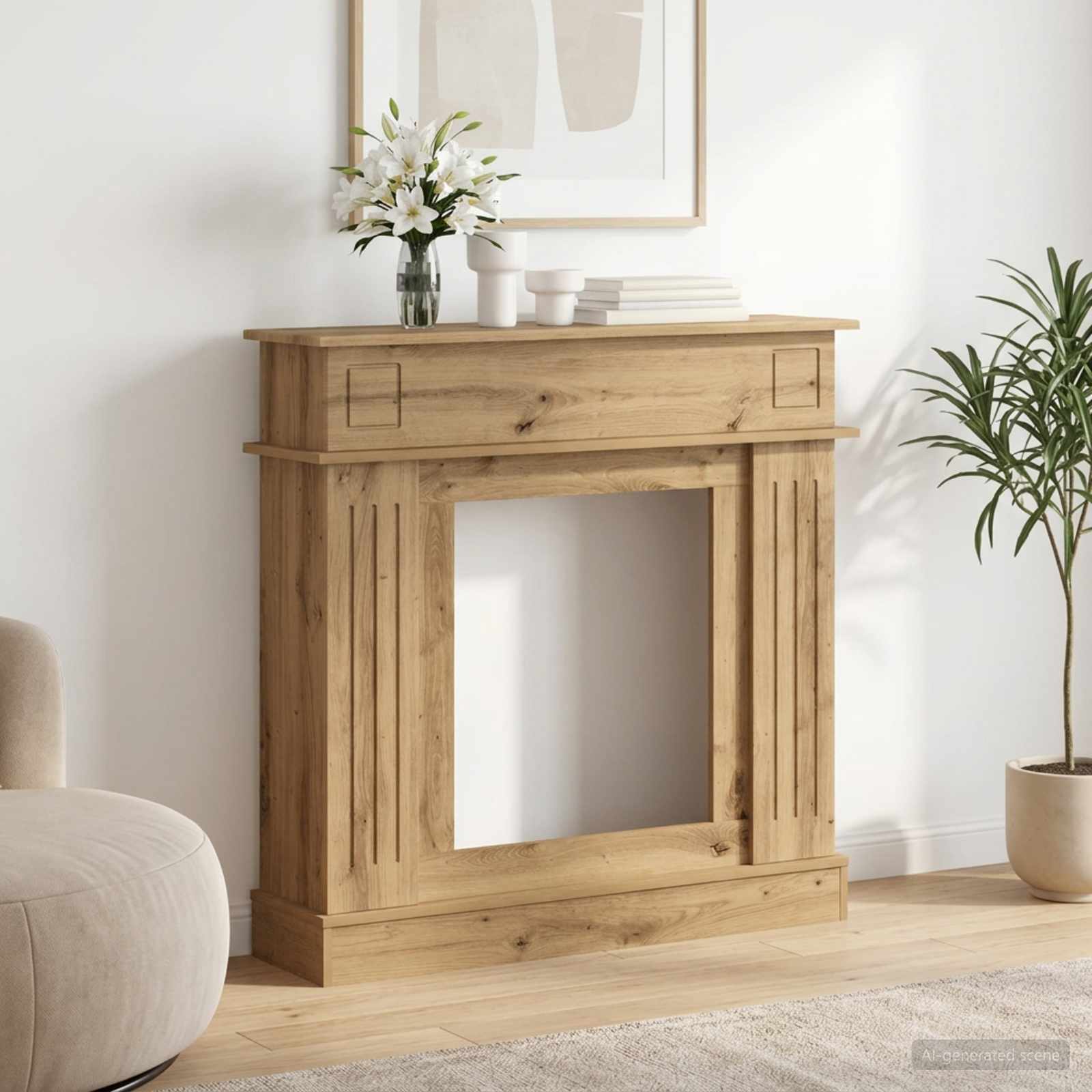 vidaXL Obudowa kominka Dąb artisan 102 x 26 x 100 cm
