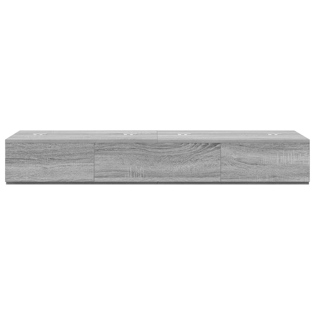 vidaXL Biurko studyjne Szary Sonoma 130 x 40 x 19,5 cm
