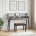 vidaXL Biurko studyjne Betonowy szary 110 x 40 x 19,5 cm