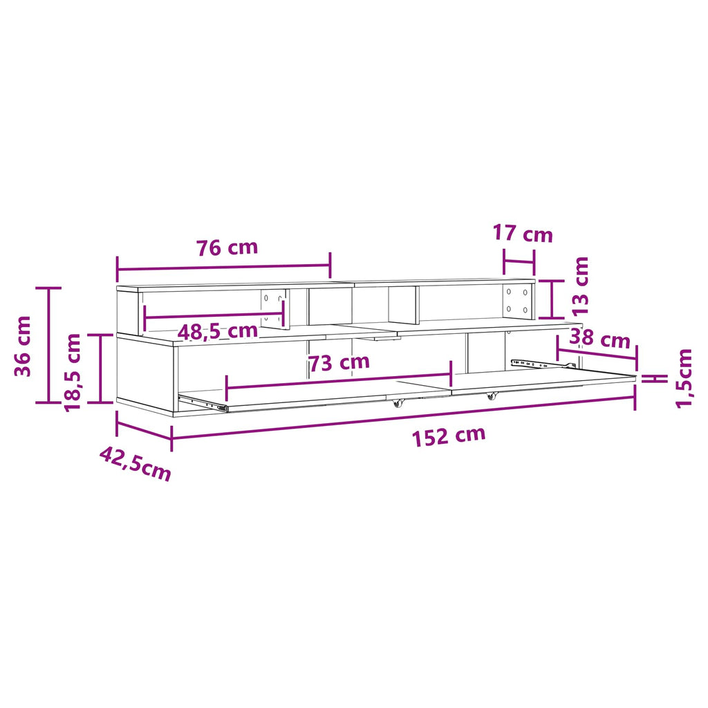 vidaXL Biurko studyjne Czarny dąb 152 x 42,5 x 36 cm