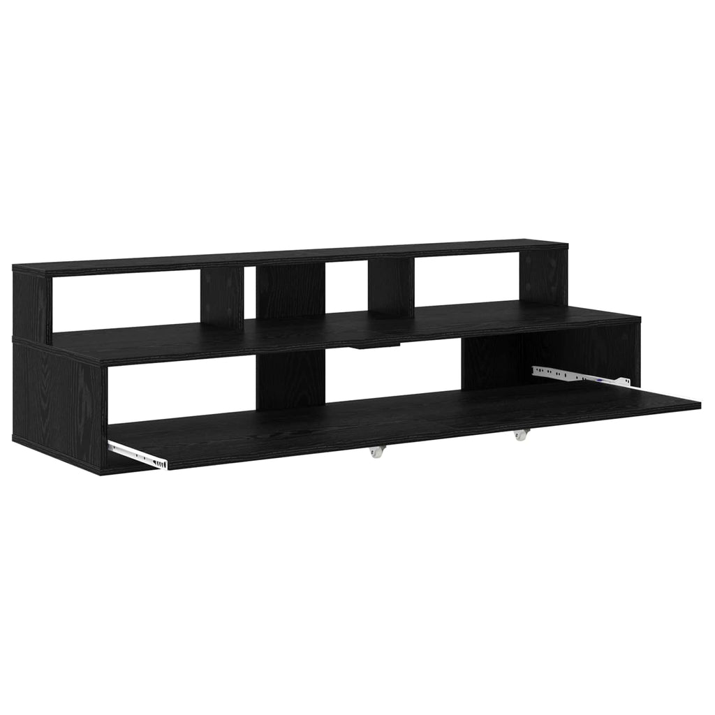 vidaXL Biurko studyjne Czarny dąb 130 x 42,5 x 36 cm