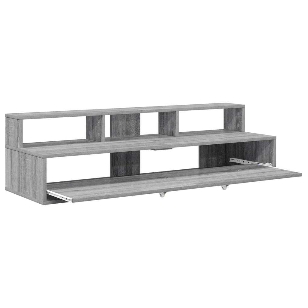 vidaXL Biurko studyjne Szary Sonoma 130 x 42,5 x 36 cm