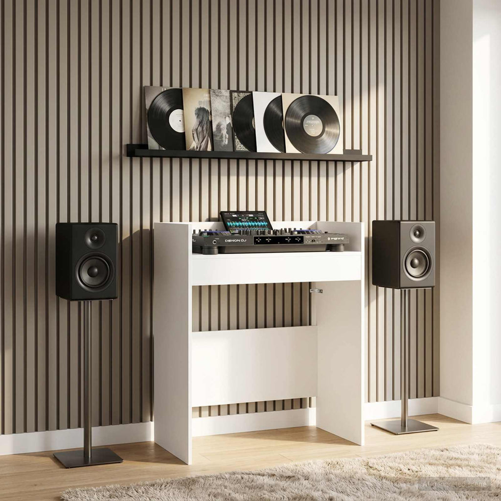 vidaXL Stół DJ-ski Biały 102 x 45 x 102 cm Drewno inżynieryjne