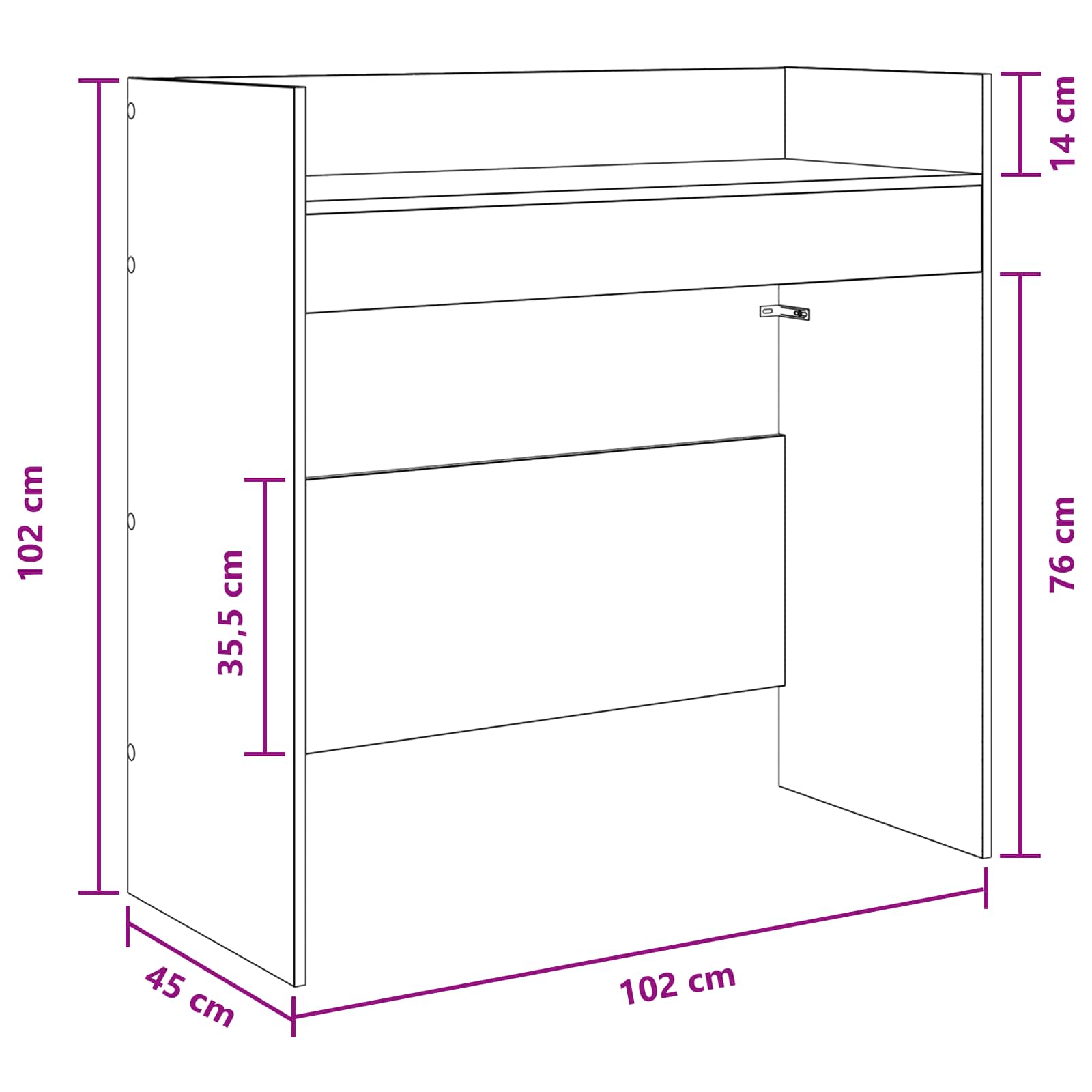 vidaXL Stół DJ-ski Szary Sonoma 102 x 45 x 102 cm Drewno inżynieryjne