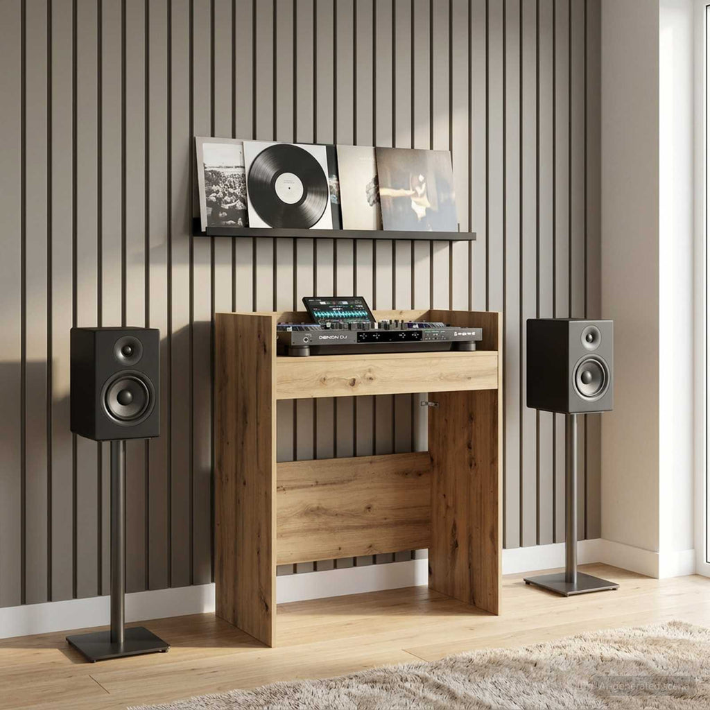 vidaXL Stół DJ-ski Dąb artisan 102 x 45 x 102 cm Drewno inżynieryjne