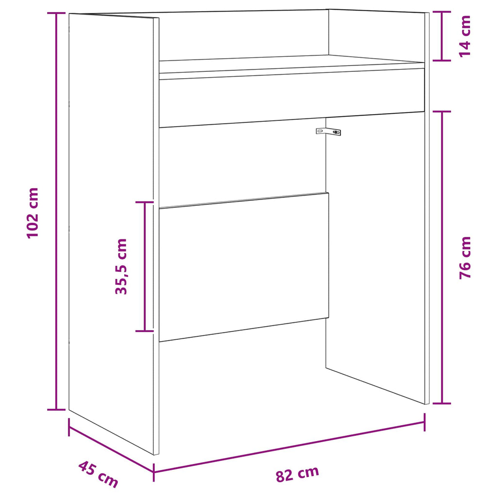 vidaXL Stół DJ-ski Dąb artisan 82 x 45 x 102 cm Drewno inżynieryjne