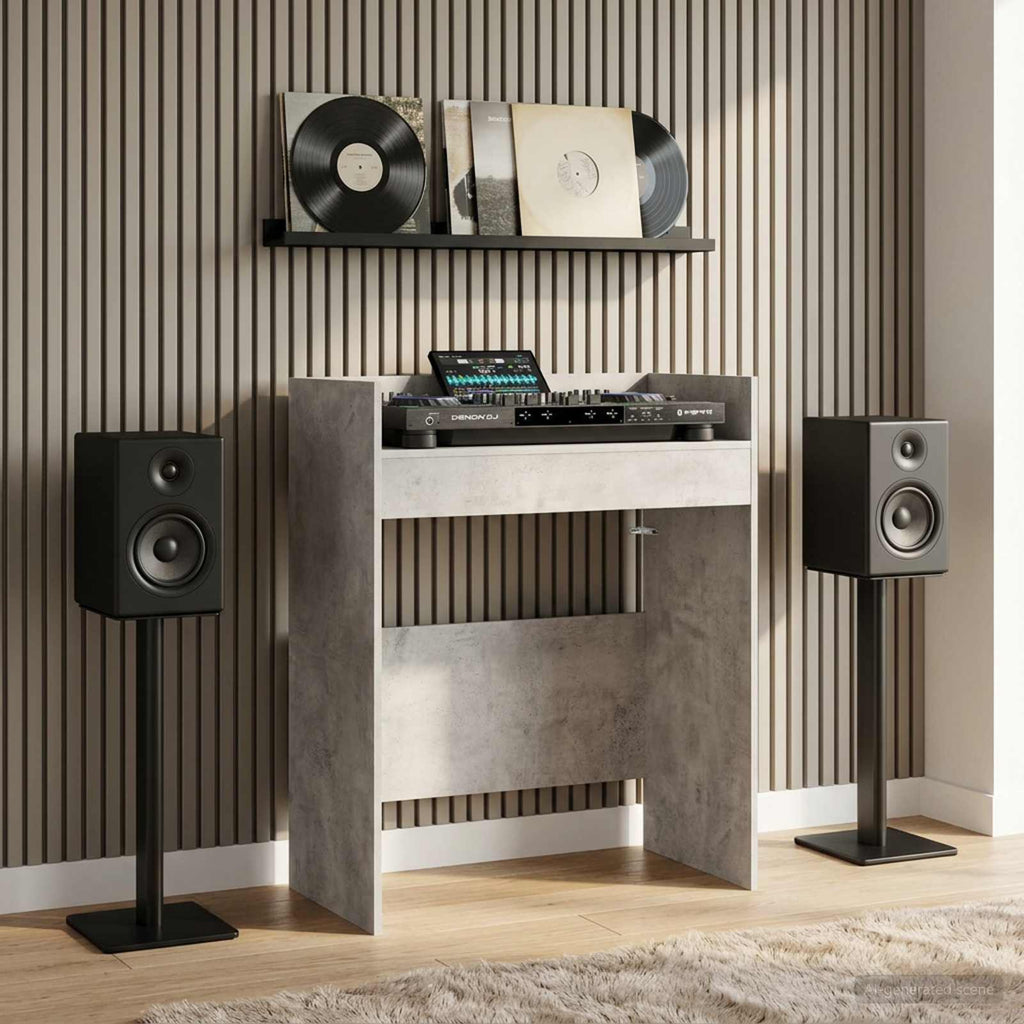 vidaXL Stół DJ-ski Betonowy szary 62 x 45 x 102 cm Drewno inżynieryjne