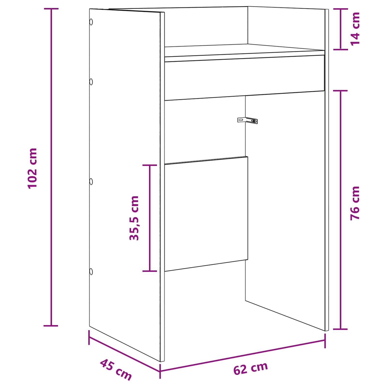vidaXL Stół DJ-ski Stare drewno 62 x 45 x 102 cm Drewno inżynieryjne
