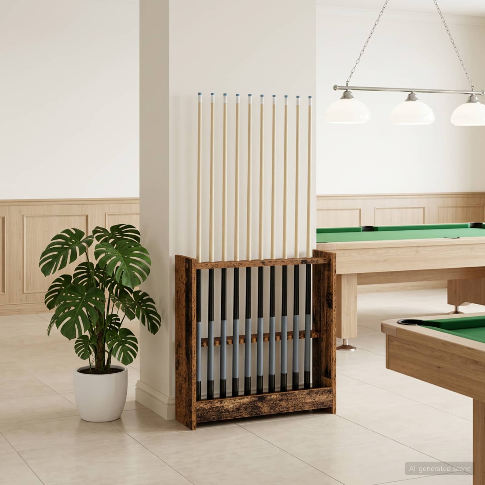 vidaXL Stojak na kij bilardowy Drewno inżynieryjne 60 x 20 x 57 cm