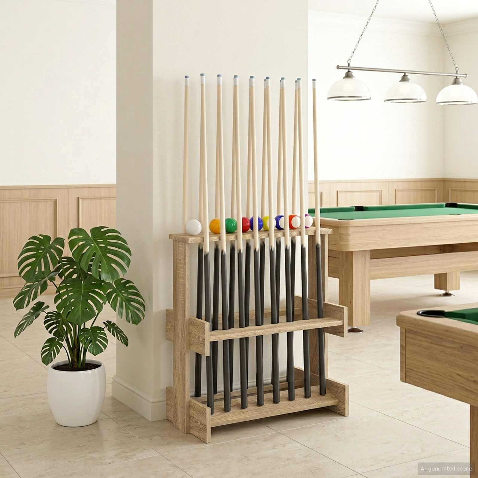 vidaXL Stojak na kij bilardowy Drewno inżynieryjne 60 x 35 x 60 cm