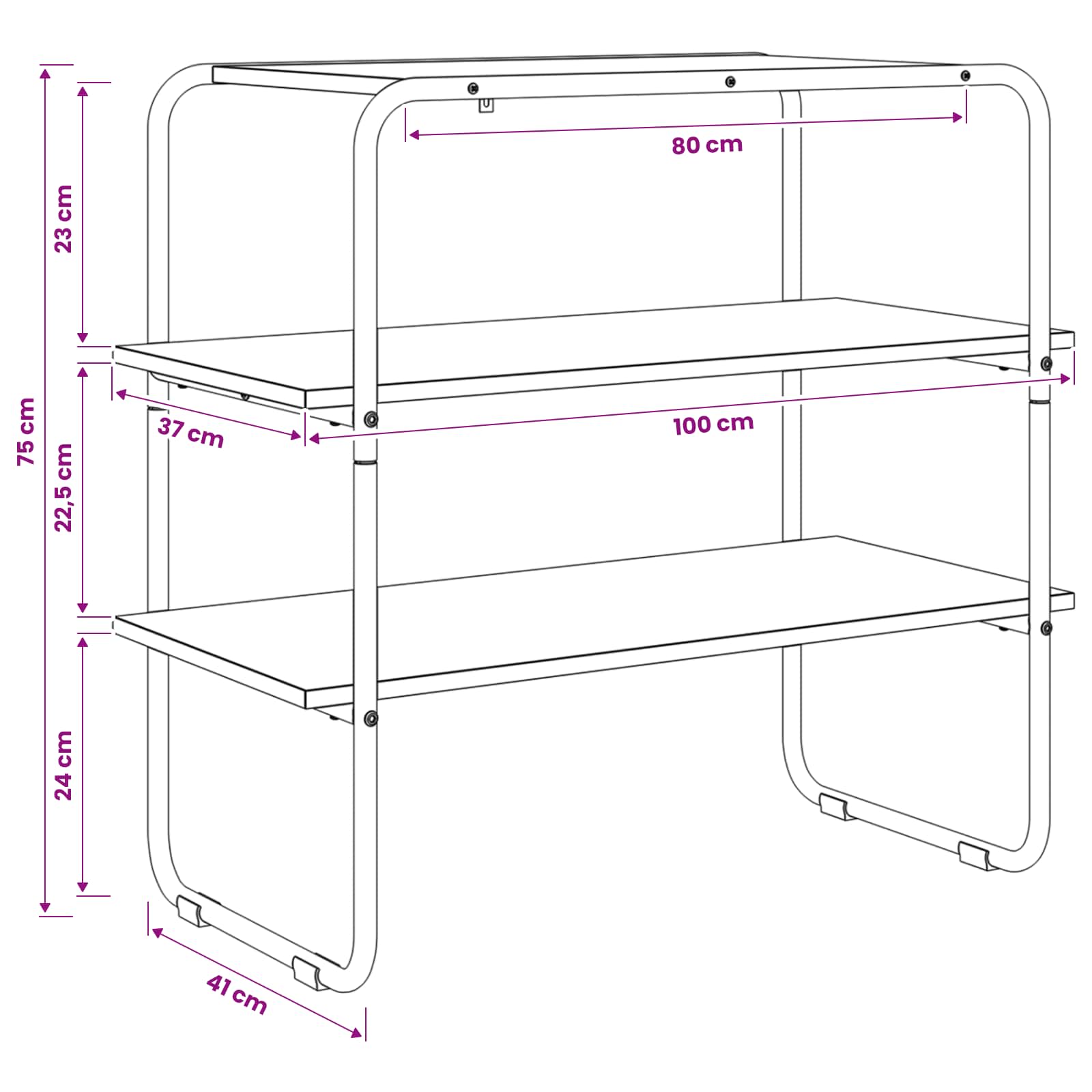vidaXL Konsola Szary Sonoma 100 x 41 x 75 cm Drewno inżynieryjne