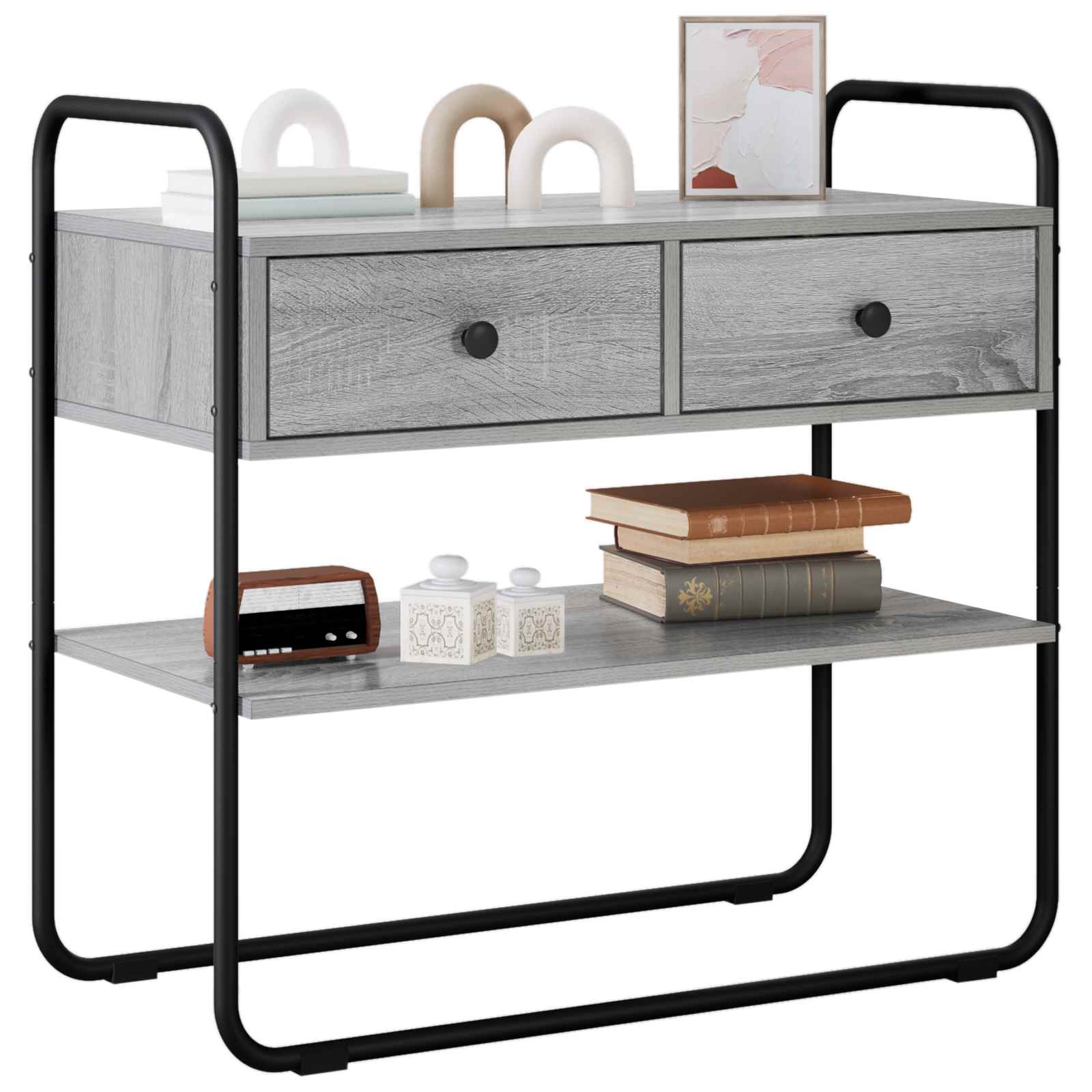 vidaXL Konsola Szary Sonoma 80 x 40 x 75 cm Drewno inżynieryjne