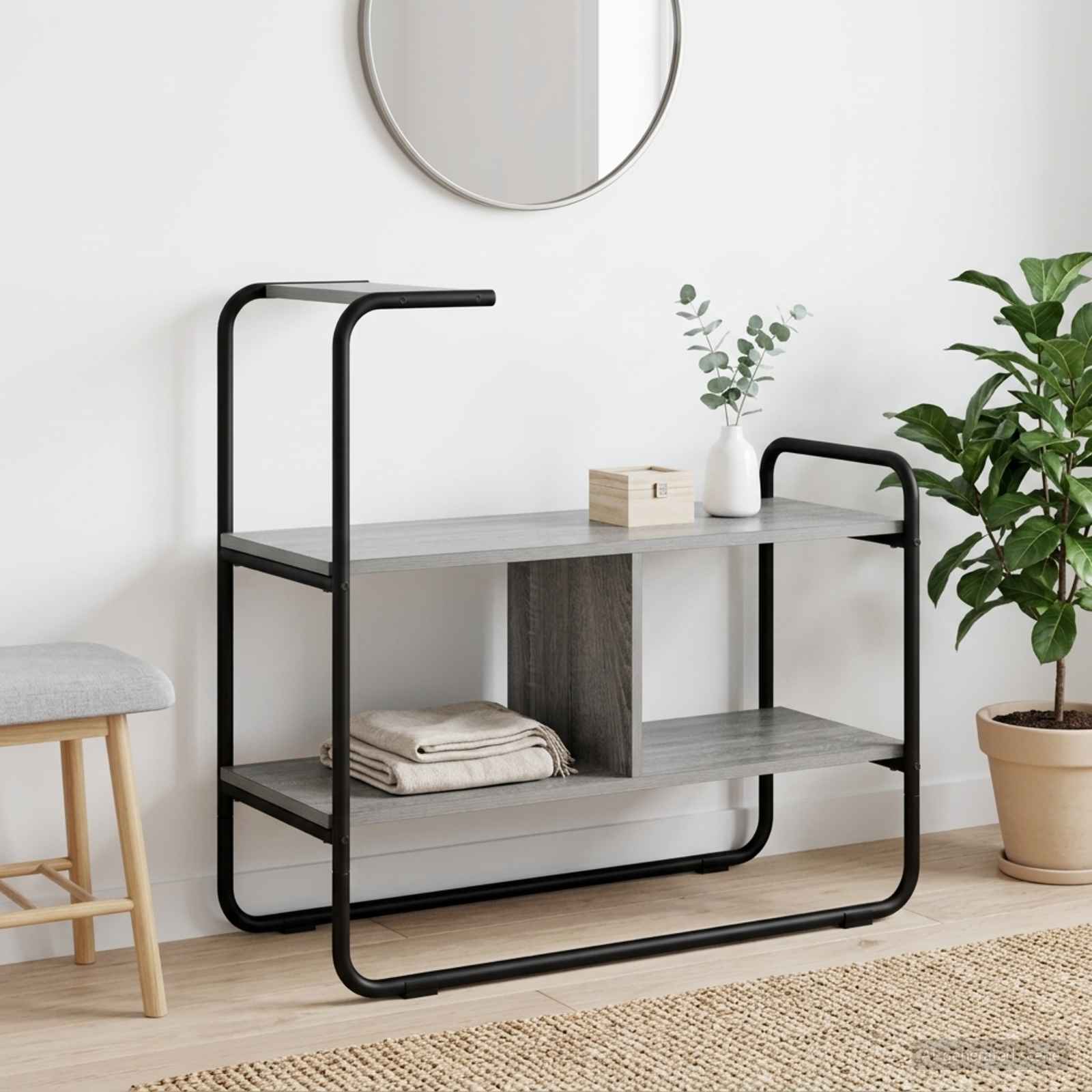 vidaXL Konsola Szary Sonoma 80 x 35 x 75 cm Drewno inżynieryjne