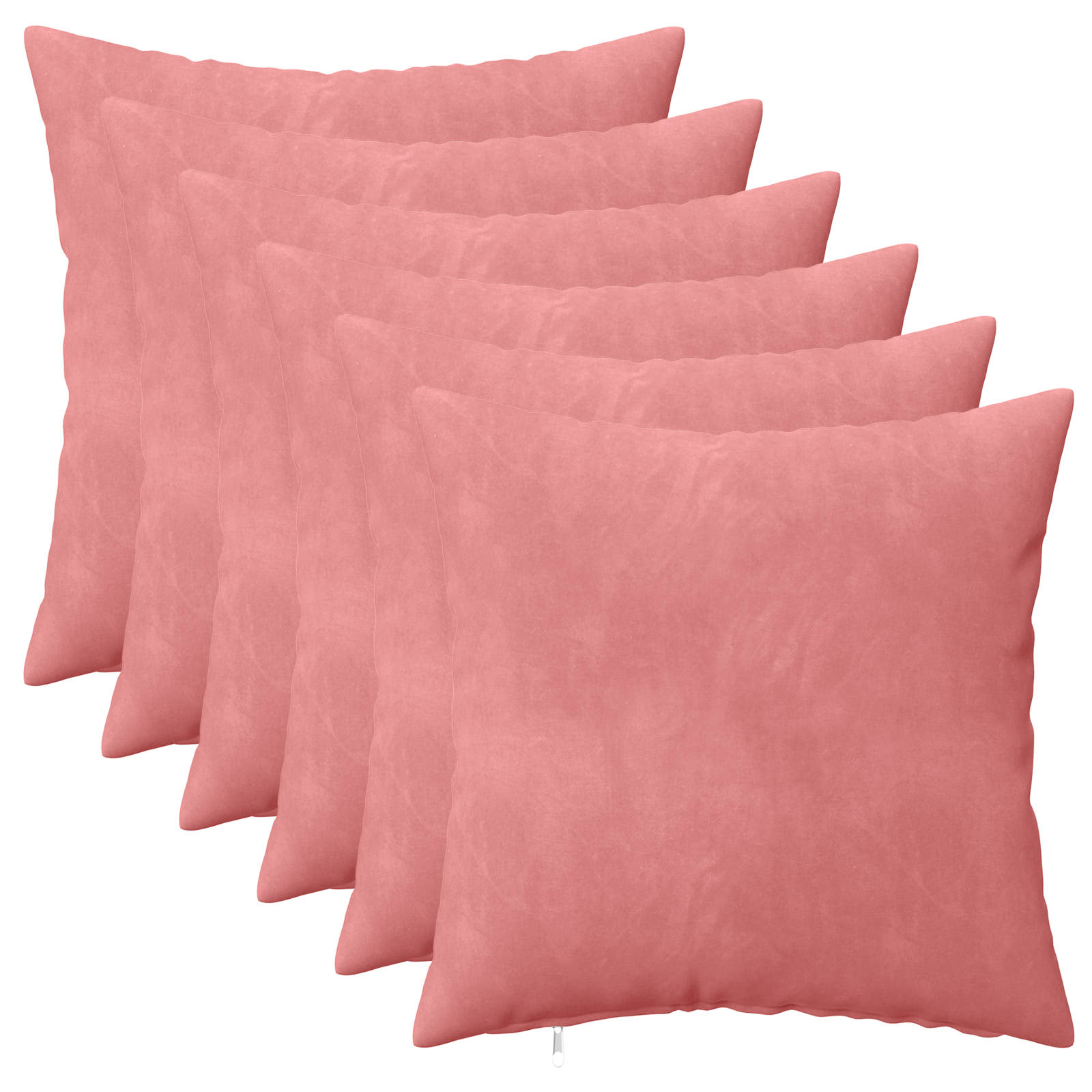 vidaXL Poszewka na poduszkę 6 pcs HEERLEN różowy 30 x 30 cm Welur