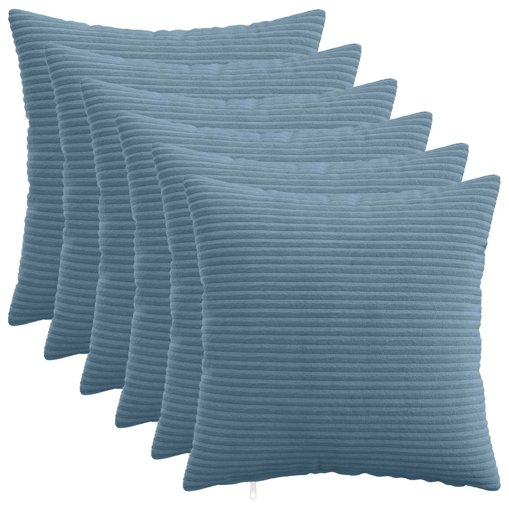 vidaXL Poszewka na poduszkę 6 pcs HEERLEN niebieski 30 x 30 cm sztruks
