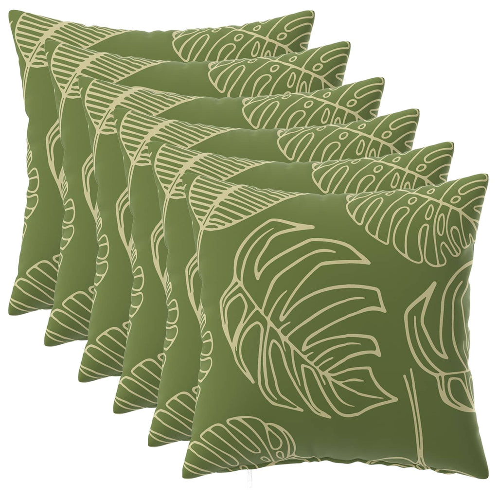 vidaXL Poszewka na poduszkę 6 pcs HEERLEN Wzór liścia 30 x 30 cm