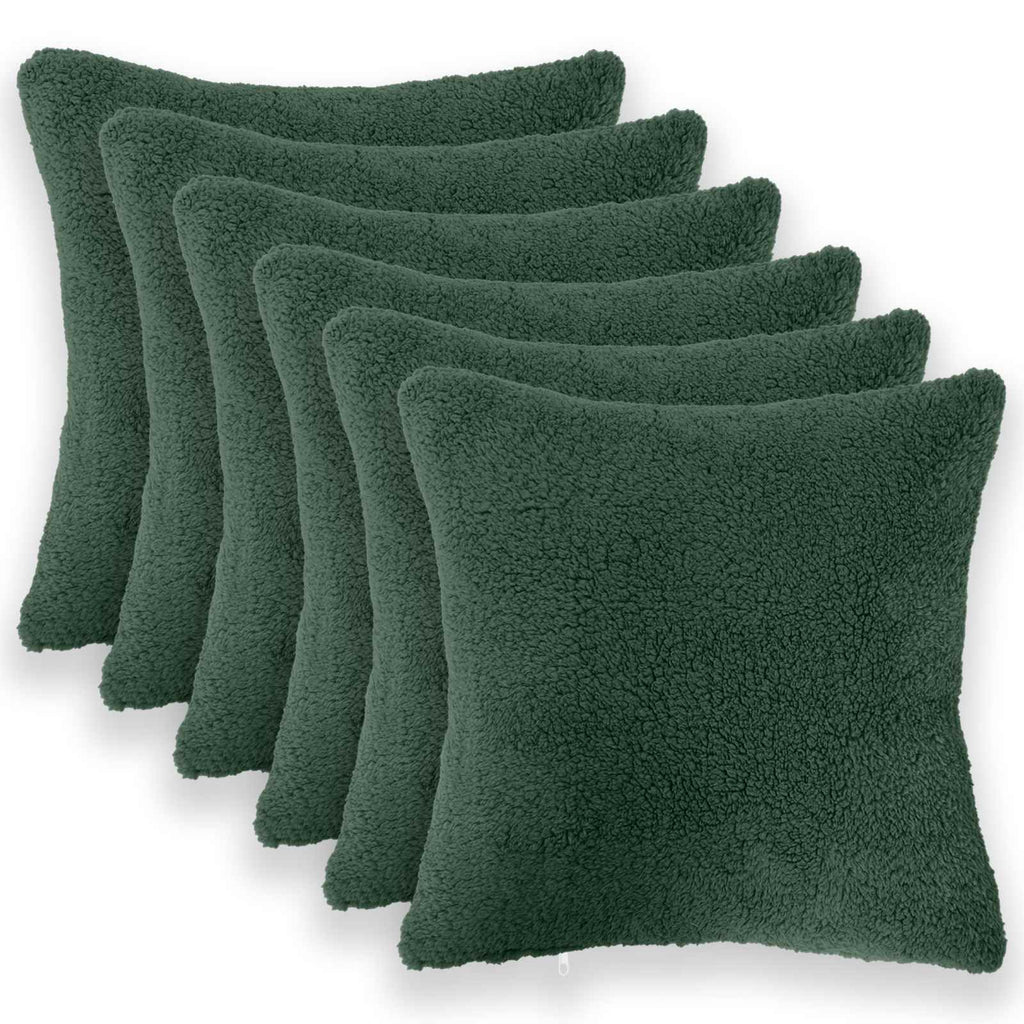 vidaXL Poszewka na poduszkę 6 pcs HEERLEN Ciemnozielony 30 x 30 cm