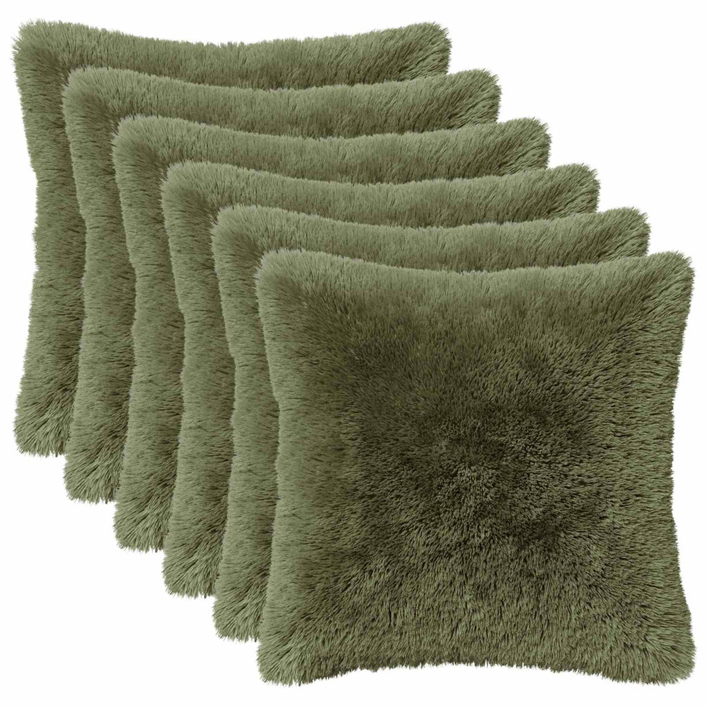 vidaXL Poszewka na poduszkę 6 pcs HEERLEN zielony 30 x 30 cm Fleece PV