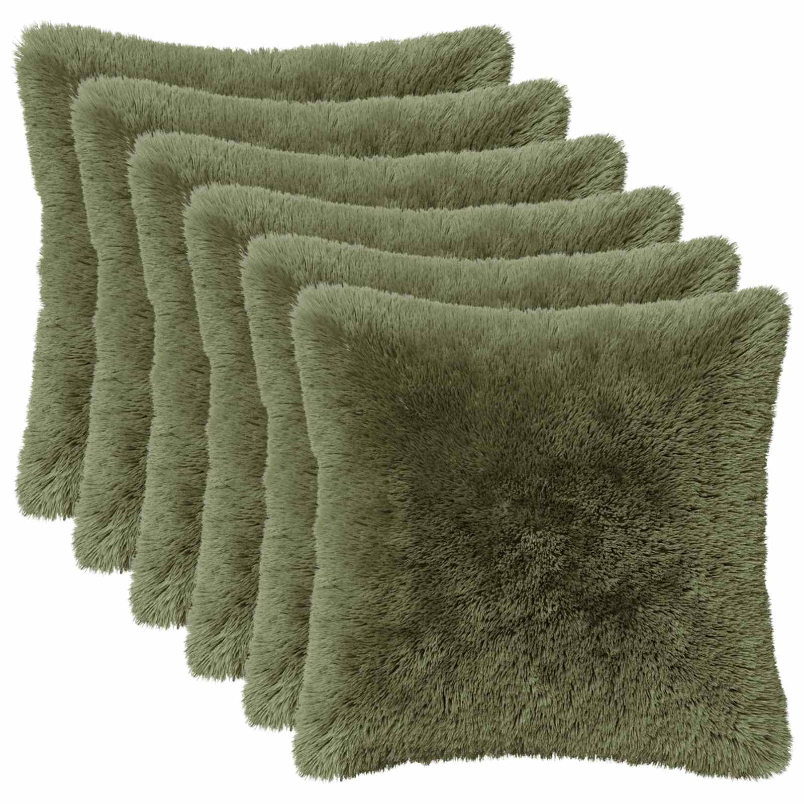 vidaXL Poszewka na poduszkę 6 pcs HEERLEN zielony 30 x 30 cm Fleece PV