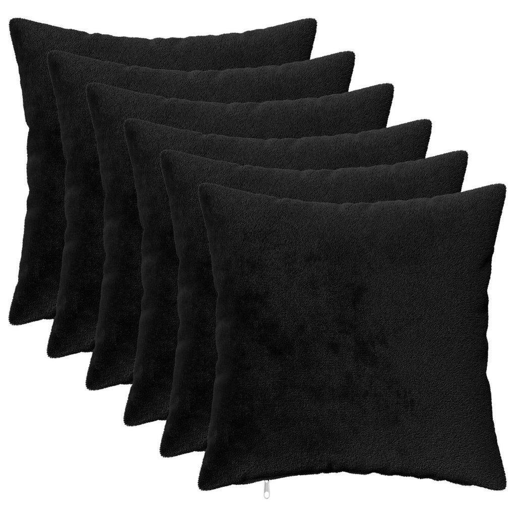 vidaXL Poszewka na poduszkę 6 pcs HEERLEN Czarny 30 x 30 cm Flanela