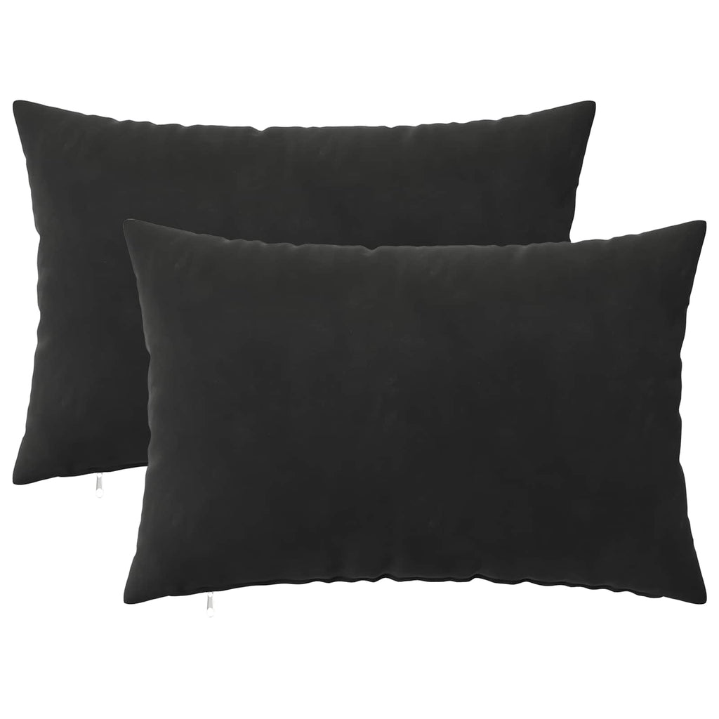 vidaXL Poszewka na poduszkę 2 pcs HEERLEN Czarny 30 x 50 cm Welur