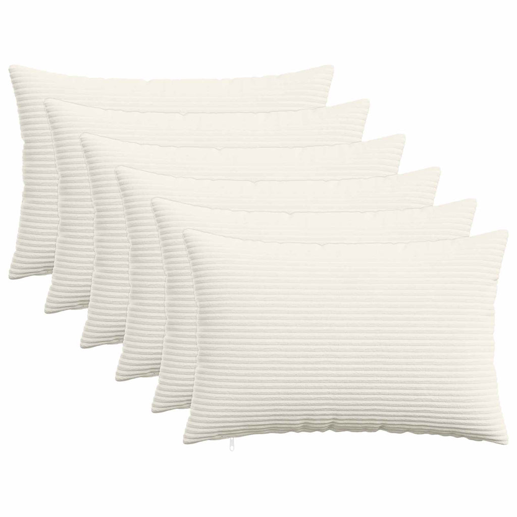 vidaXL Poszewka na poduszkę 6 pcs HEERLEN kremowy 30 x 50 cm sztruks