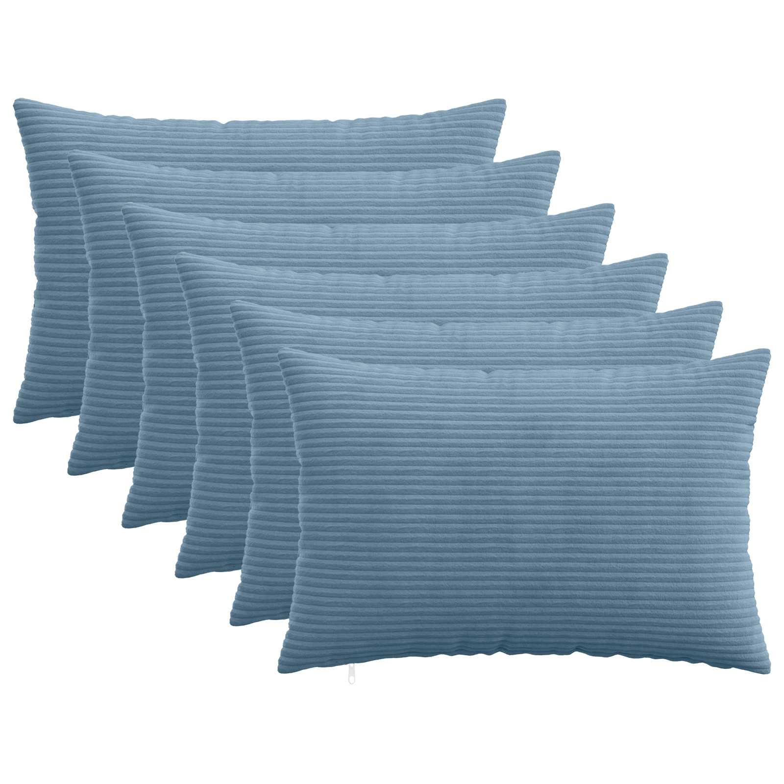 vidaXL Poszewka na poduszkę 6 pcs HEERLEN niebieski 30 x 50 cm sztruks
