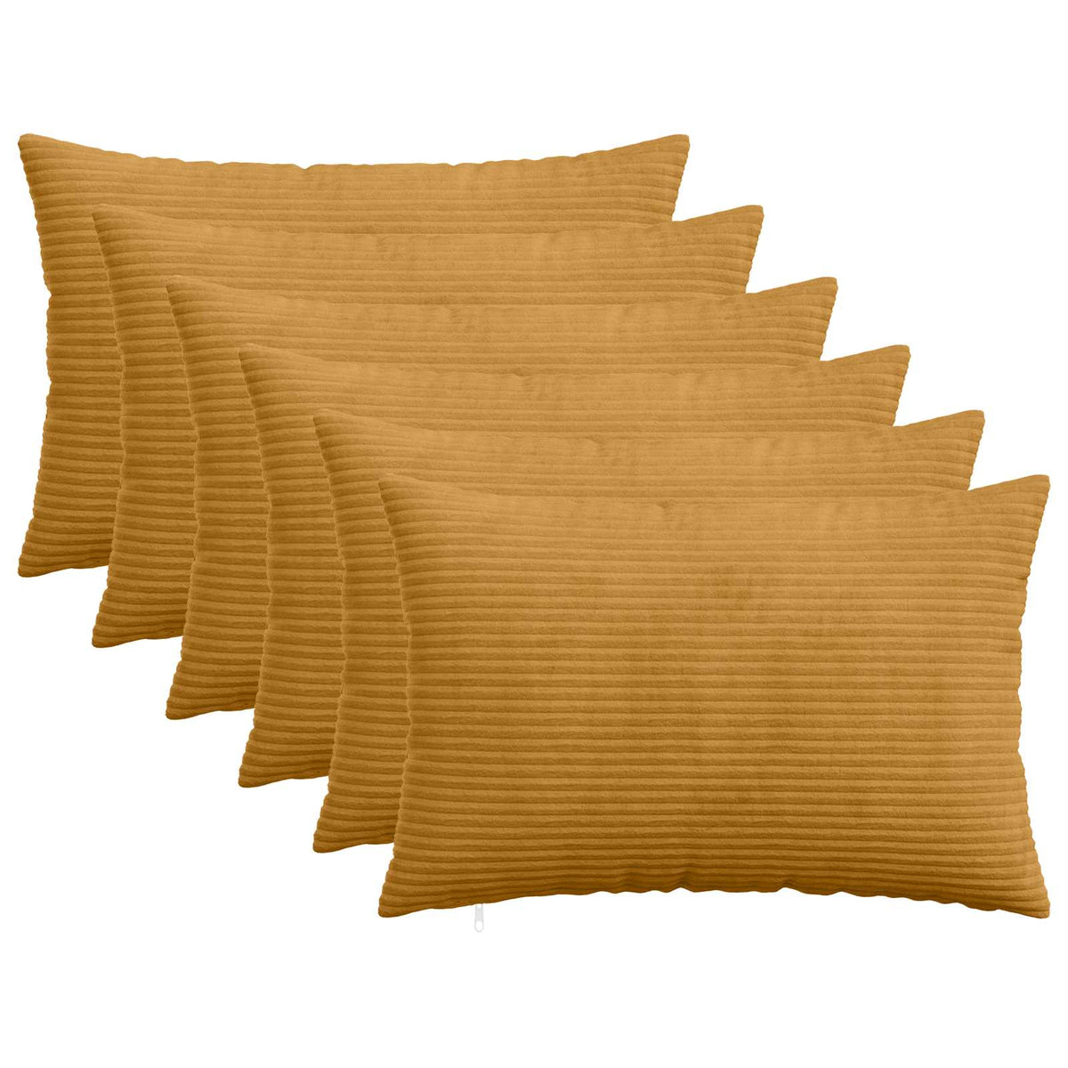 vidaXL Poszewka na poduszkę 6 pcs HEERLEN żółty 30 x 50 cm sztruks