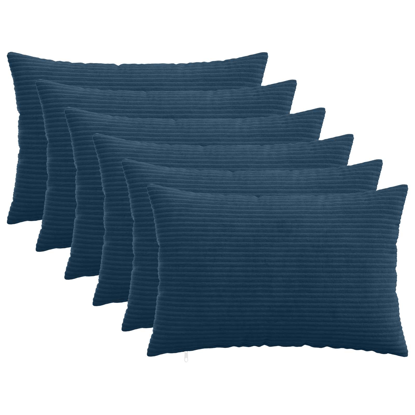 vidaXL Poszewka na poduszkę 6 pcs HEERLEN Granatowy 30 x 50 cm sztruks