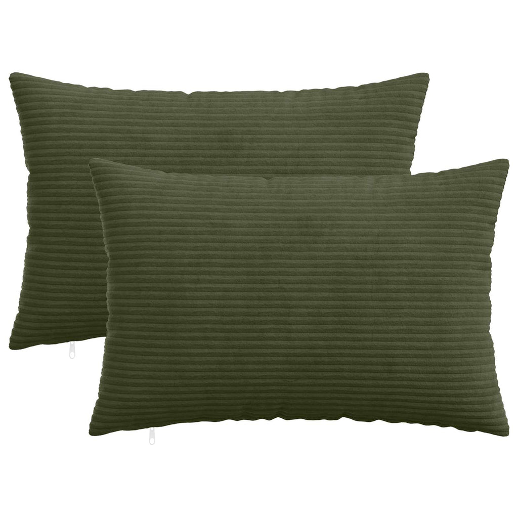 vidaXL Poszewka na poduszkę 2 pcs HEERLEN zielony 30 x 50 cm sztruks