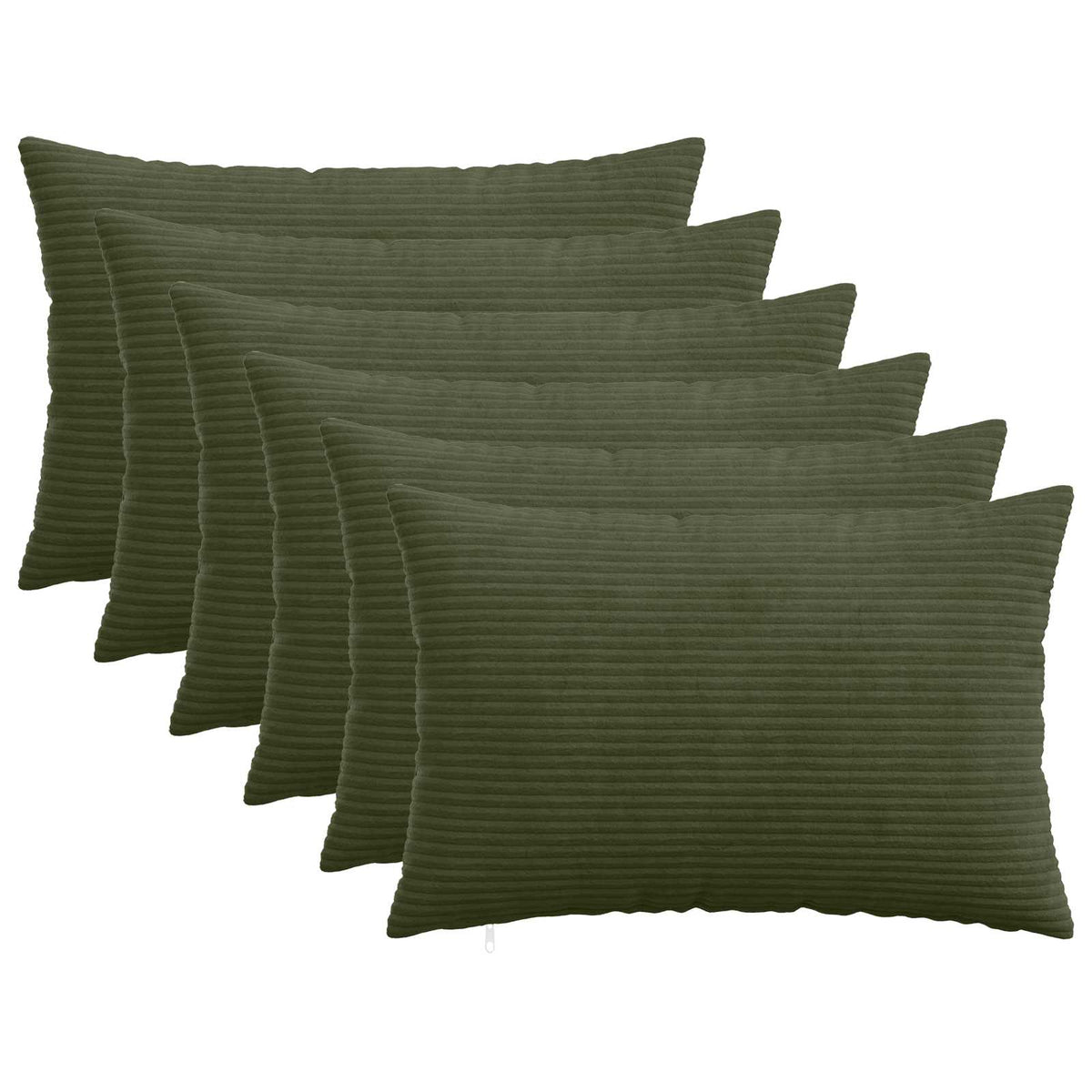 vidaXL Poszewka na poduszkę 6 pcs HEERLEN zielony 30 x 50 cm sztruks