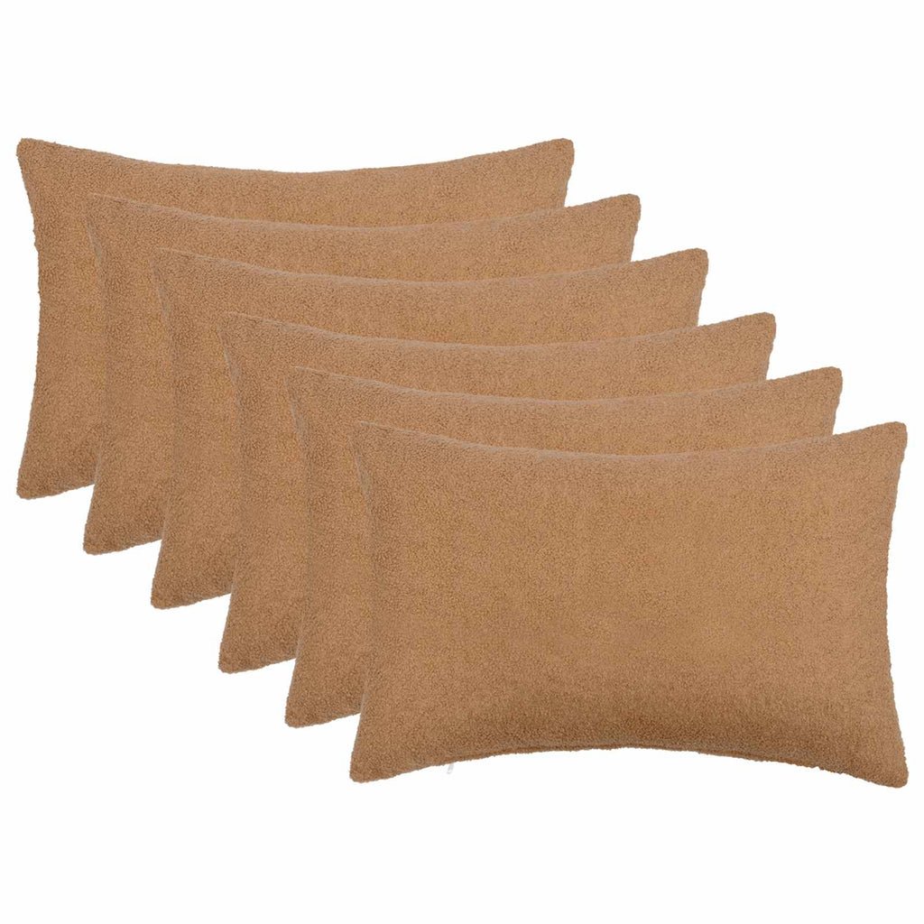 vidaXL Poszewka na poduszkę 6 pcs HEERLEN Beżowy 30 x 50 cm Bouclé