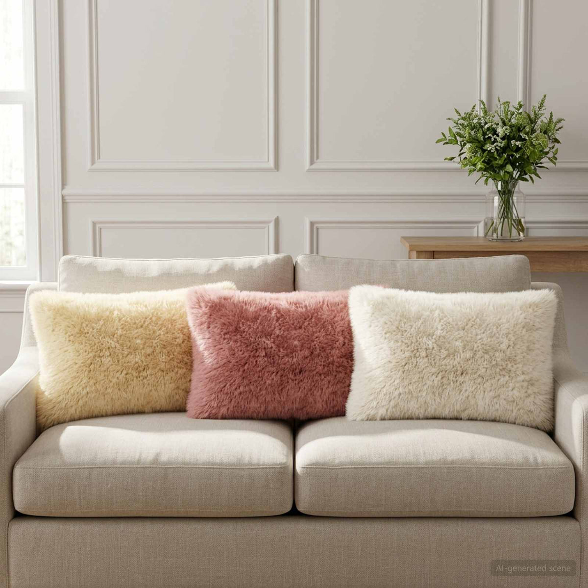 vidaXL Poszewka na poduszkę 2 pcs HEERLEN kremowy 40 x 60 cm Fleece PV