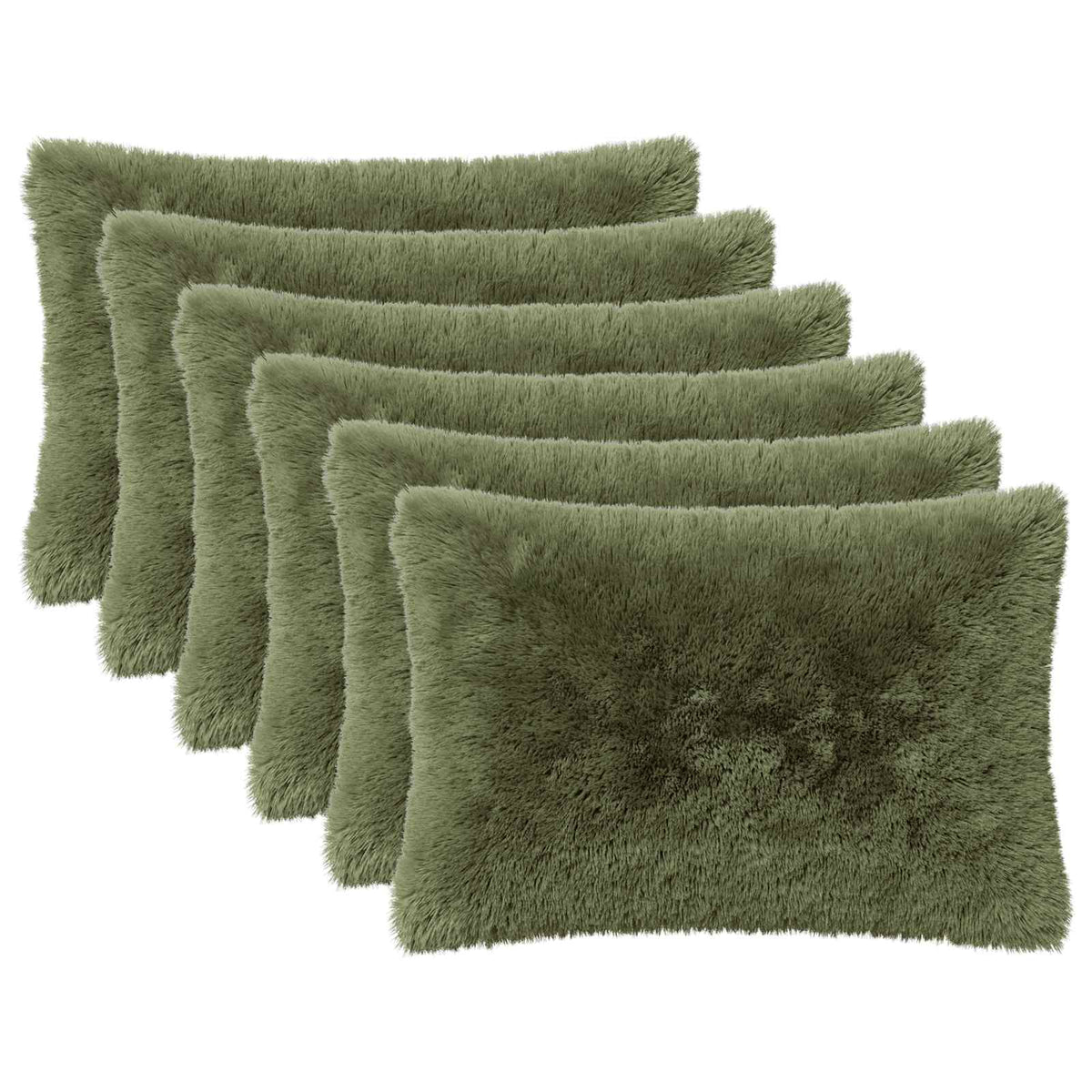 vidaXL Poszewka na poduszkę 6 pcs HEERLEN zielony 30 x 50 cm Fleece PV