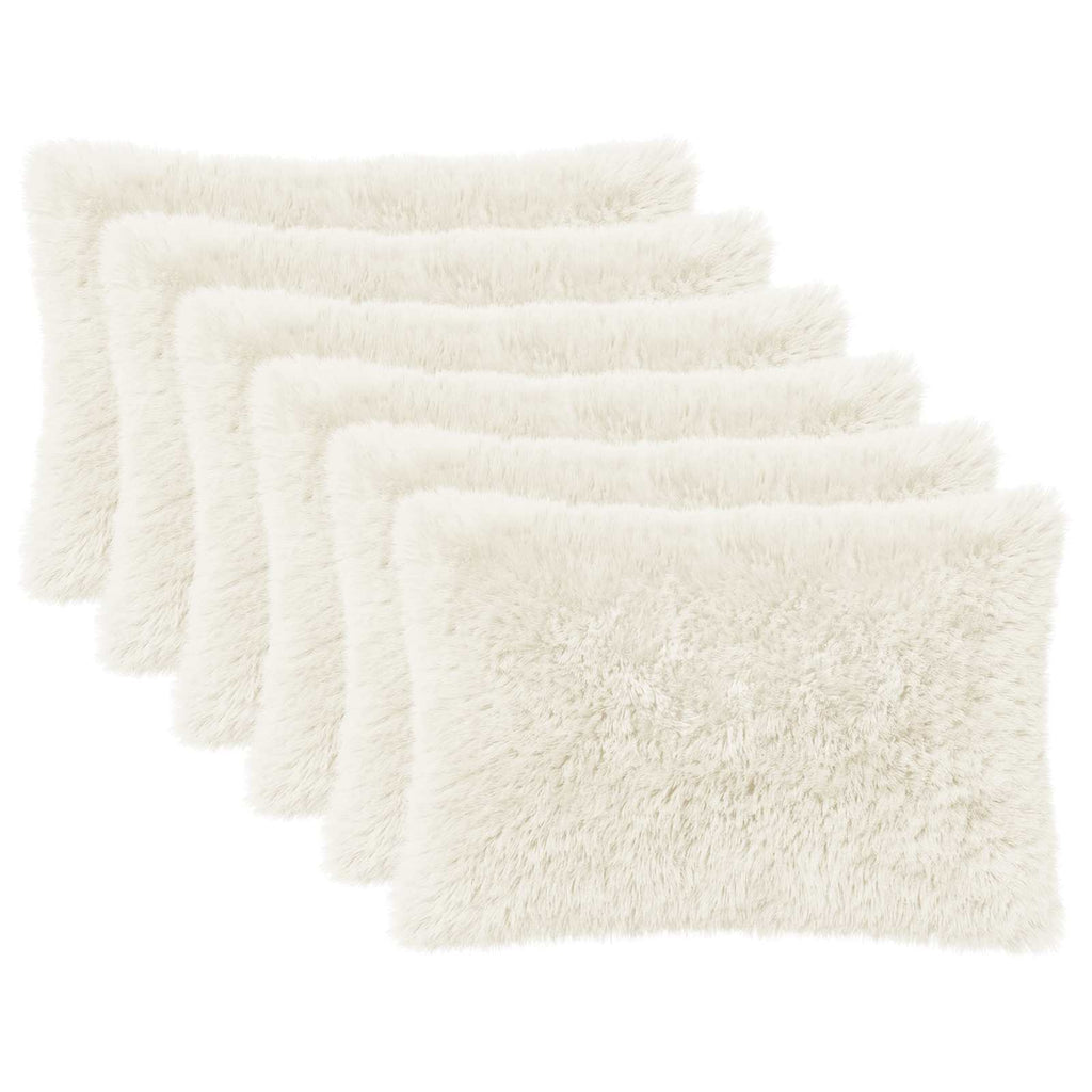 vidaXL Poszewka na poduszkę 6 pcs HEERLEN Biały 30 x 50 cm Fleece PV