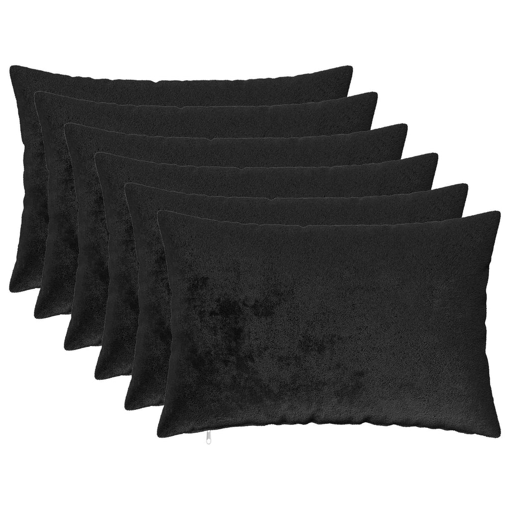 vidaXL Poszewka na poduszkę 6 pcs HEERLEN Czarny 30 x 50 cm Flanela