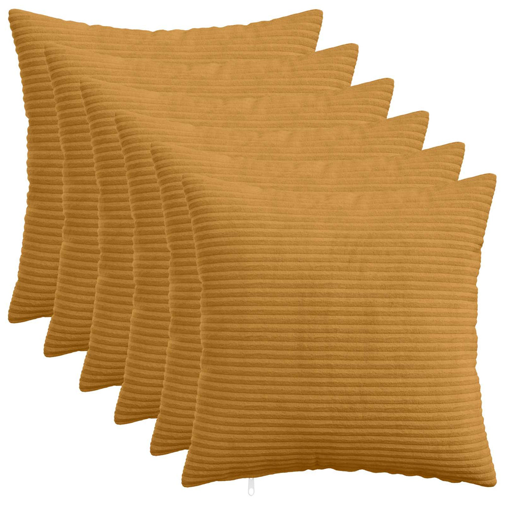 vidaXL Poszewka na poduszkę 6 pcs HEERLEN żółty 35 x 35 cm sztruks