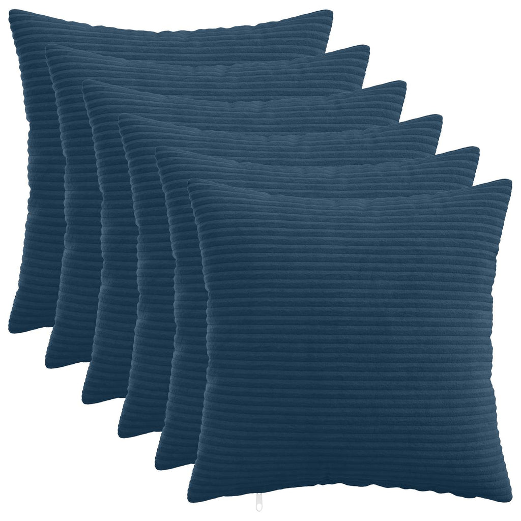 vidaXL Poszewka na poduszkę 6 pcs HEERLEN Granatowy 35 x 35 cm sztruks
