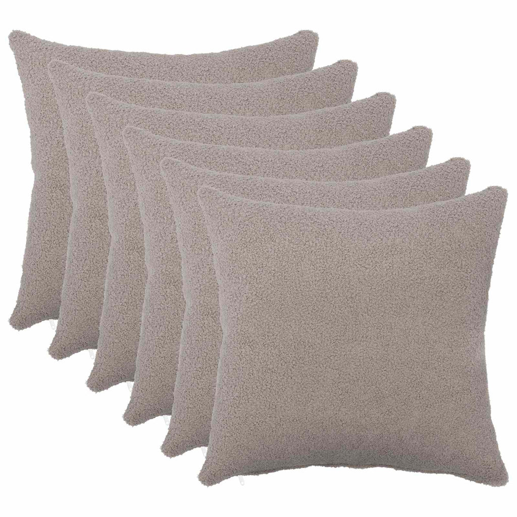 vidaXL Poszewka na poduszkę 6 pcs HEERLEN jasnoszary 35 x 35 cm Bouclé