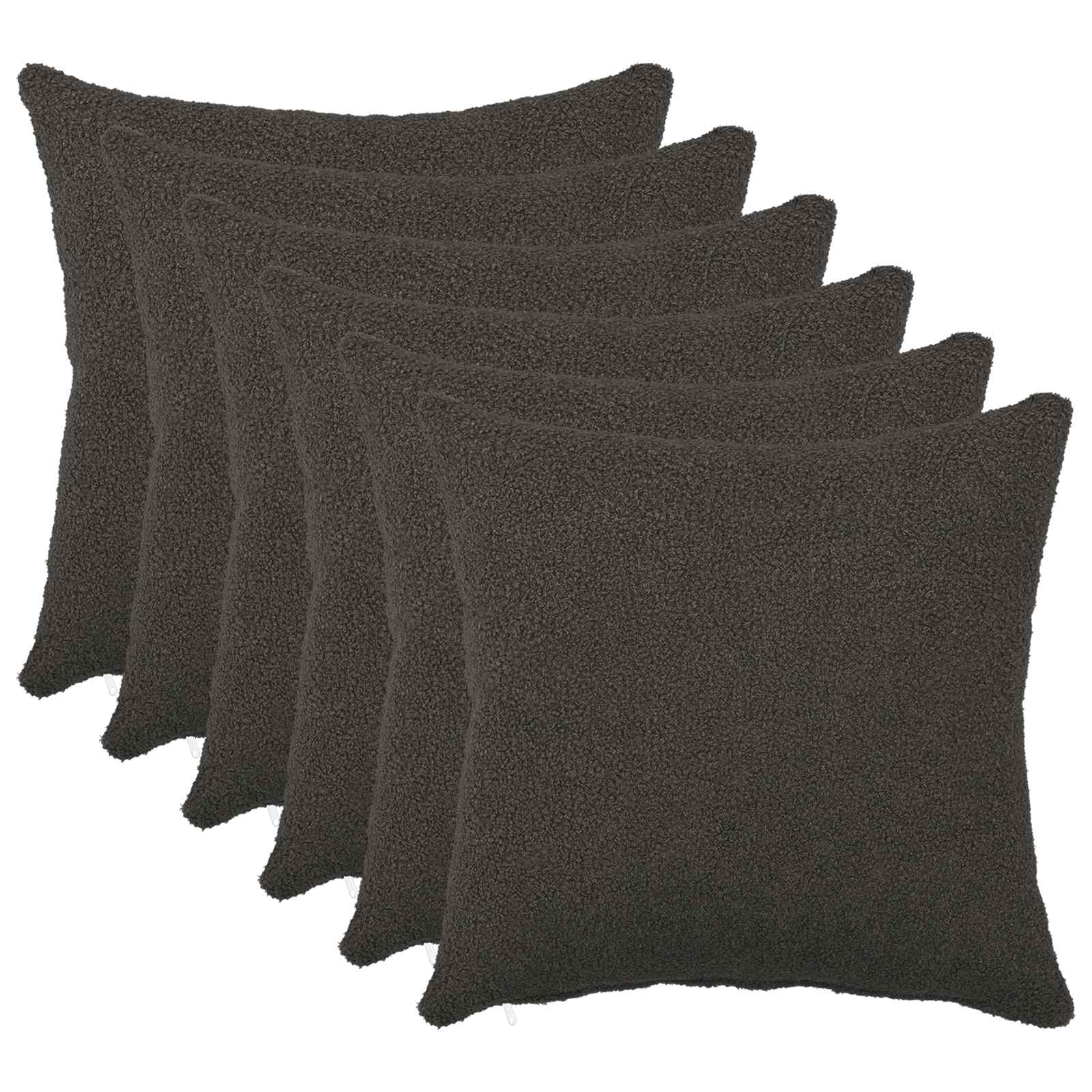 vidaXL Poszewka na poduszkę 6 pcs HEERLEN ciemnoszary 35 x 35 cm
