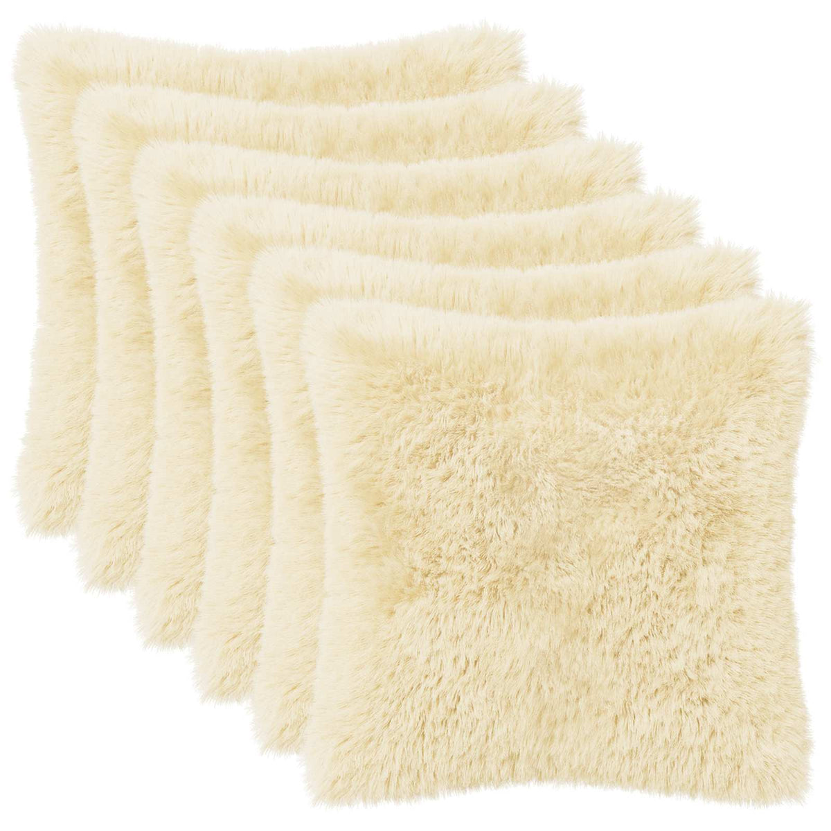 vidaXL Poszewka na poduszkę 6 pcs HEERLEN kremowy 35 x 35 cm Fleece PV