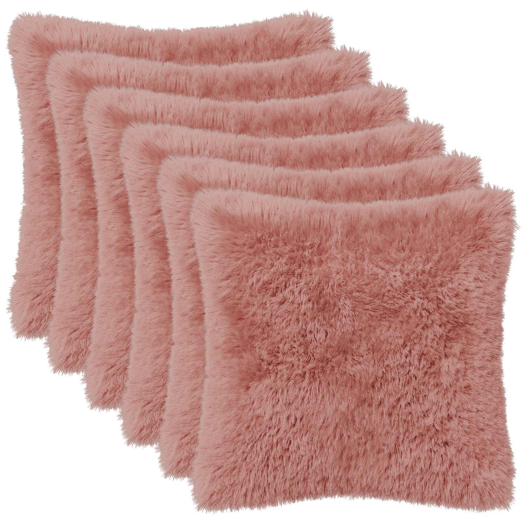 vidaXL Poszewka na poduszkę 6 pcs HEERLEN różowy 35 x 35 cm Fleece PV