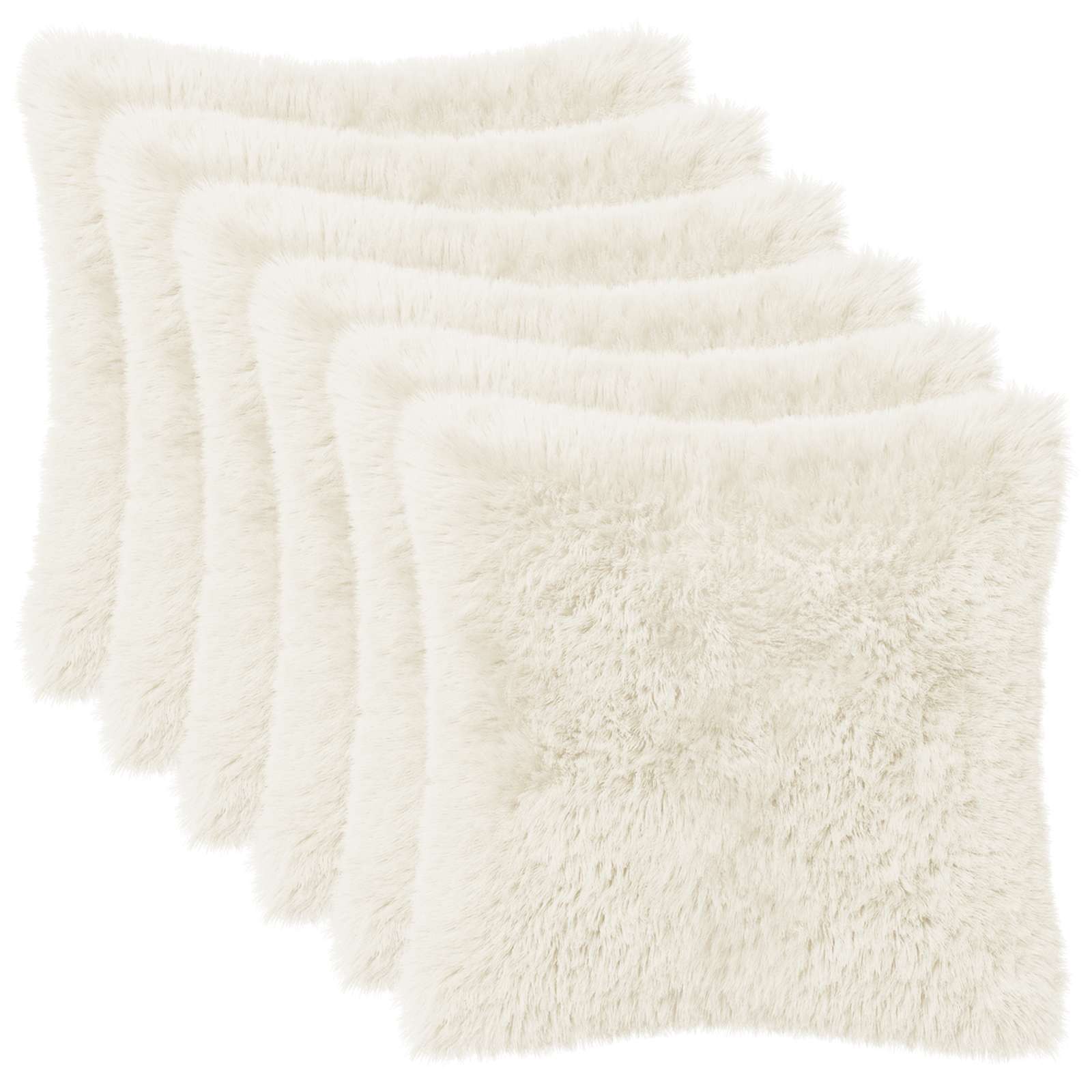 vidaXL Poszewka na poduszkę 6 pcs HEERLEN Biały 35 x 35 cm Fleece PV